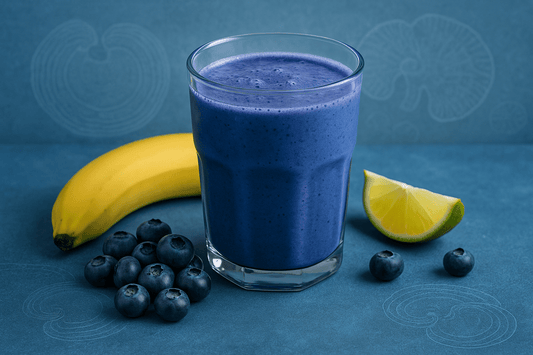 💙 Kék Dopamin-bomba Smoothie GANODERMÁVAL – természetes energiakoktél leszokáshoz - Gaia Ganoderma