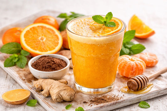 Narancsos–gyömbéres rostos ital Ganodermával – frissítő citrusos energia - Gaia Ganoderma