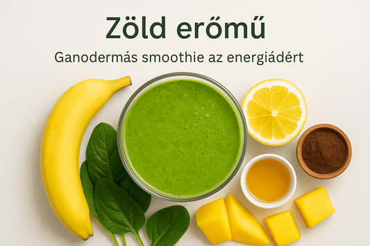 Zöld energiát adó smoothie Ganodermával, lime-mal és spenóttal.