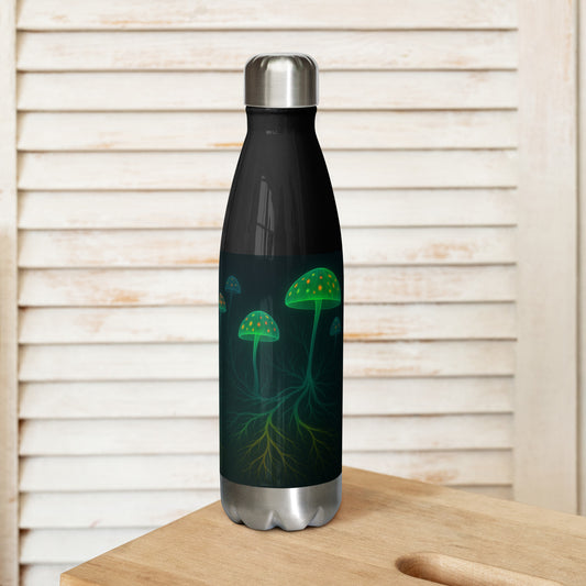 MycoGlow zöld micéliumos kulacs fa felületen, elölnézet – Gaia Design