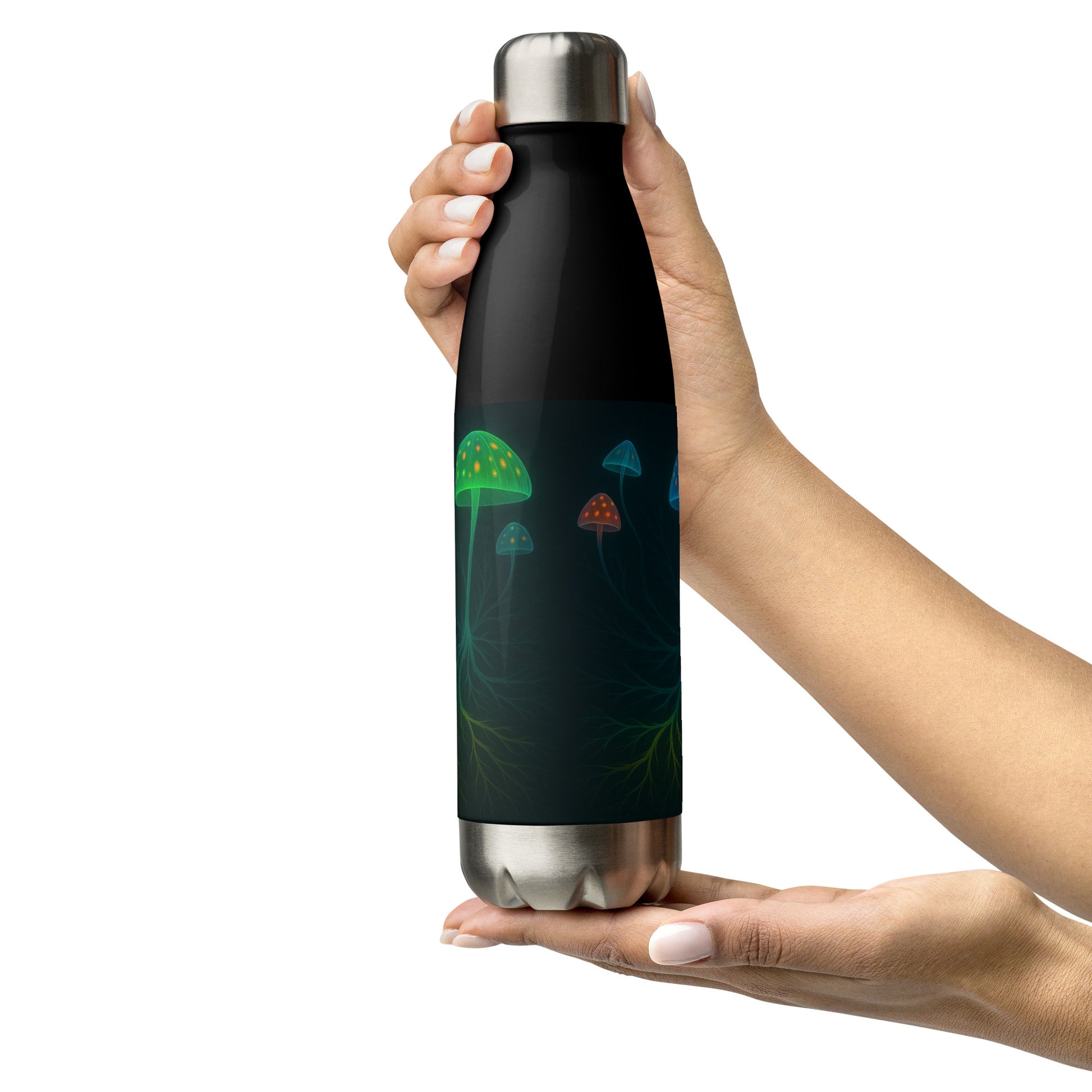 MycoGlow micéliumos kulacs szemből, kézben tartva – Gaia Design