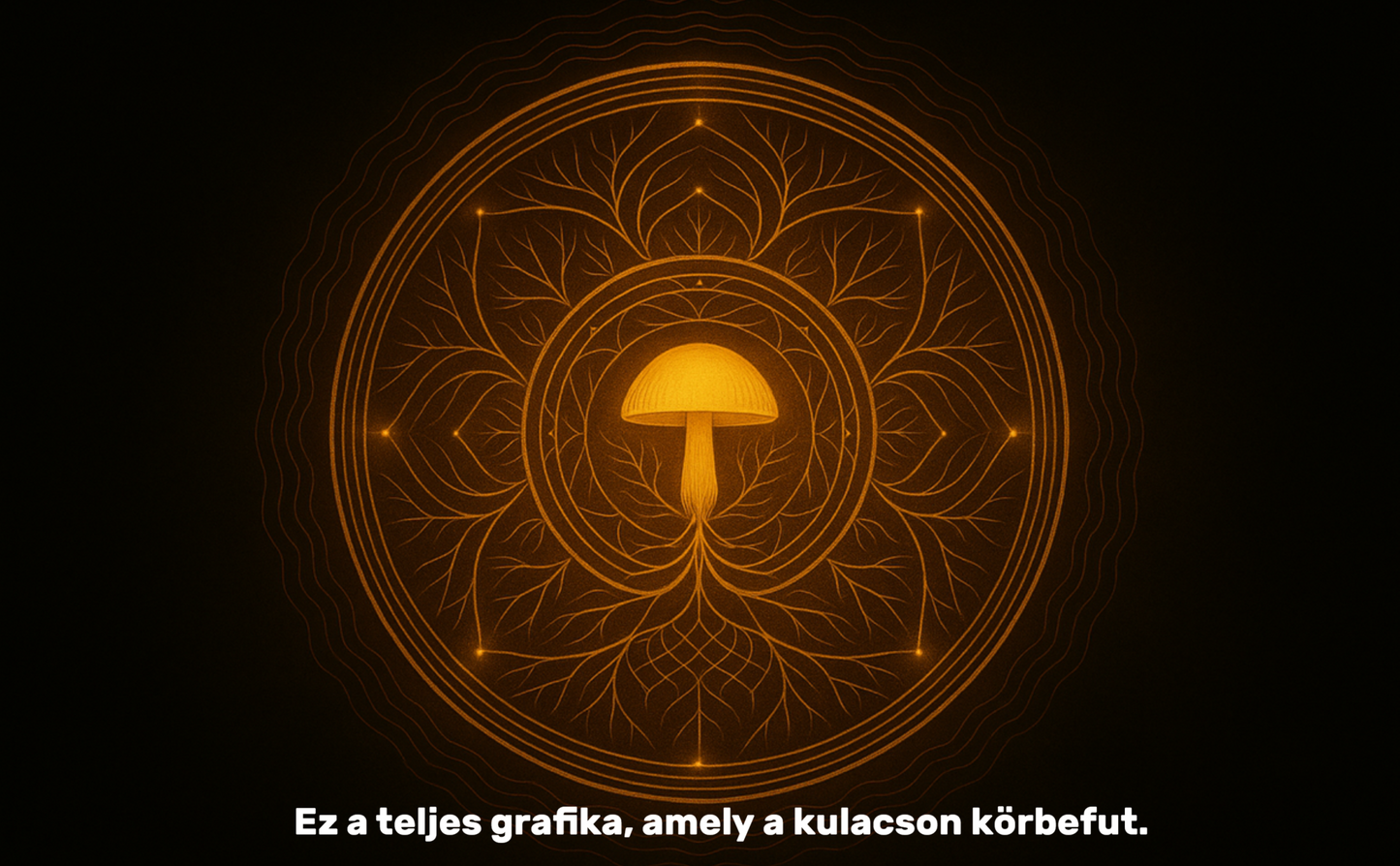 A MycoMandala kulacs teljes mandala mintázata síkban – Gaia Design